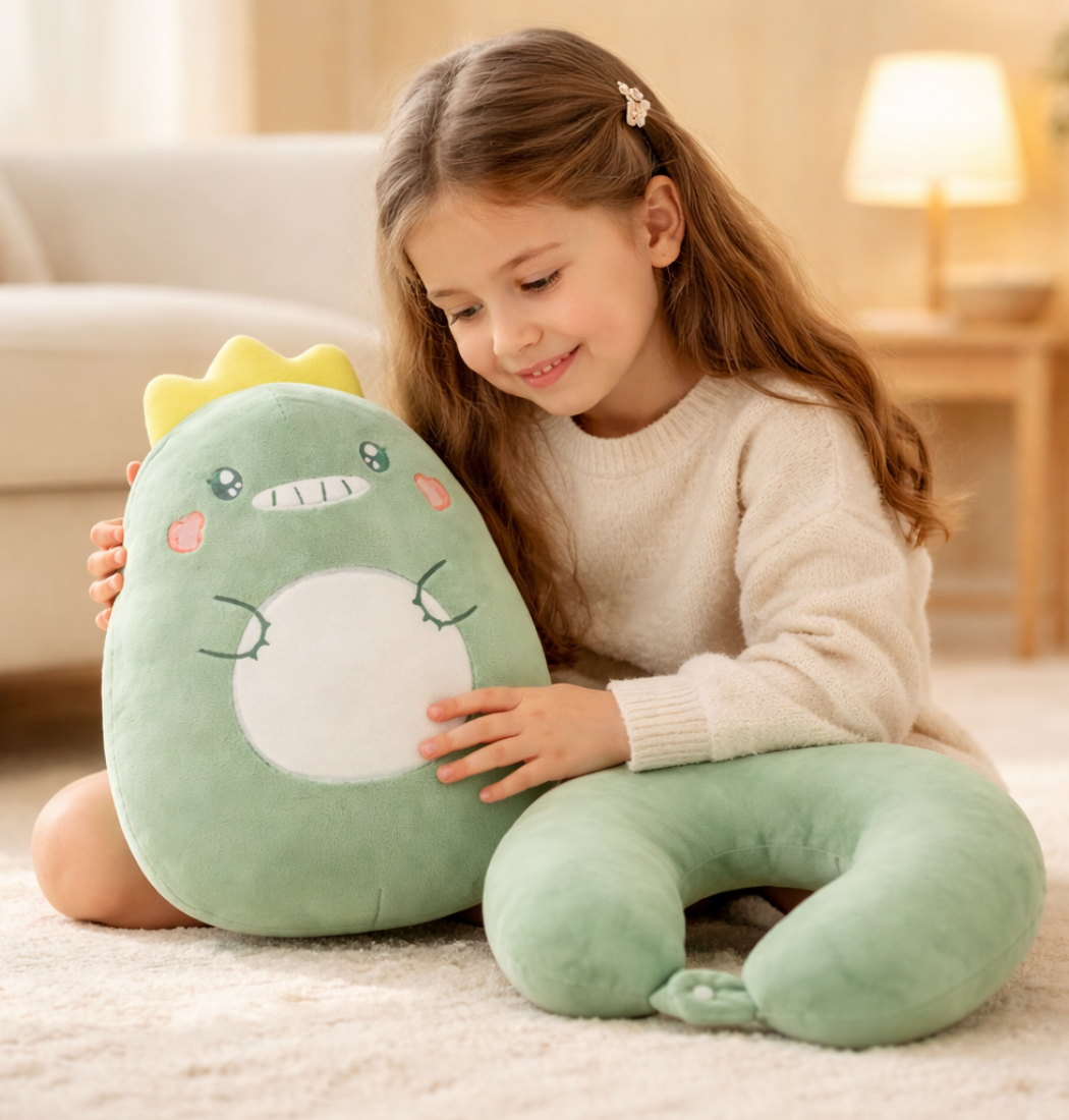 Snello | Green Dinosaur Neck Pillow