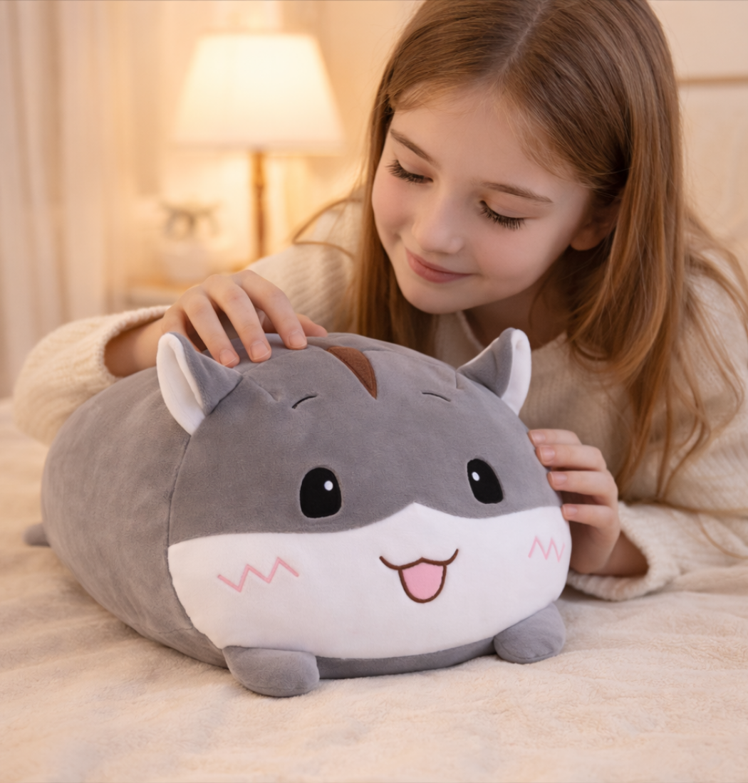 Loki | Grey Hamster Pillow Cushion