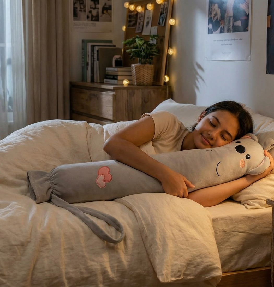 Cuddly Gray Animal Plush Hot Water Bag – Soft Comfort for Kids and Adults