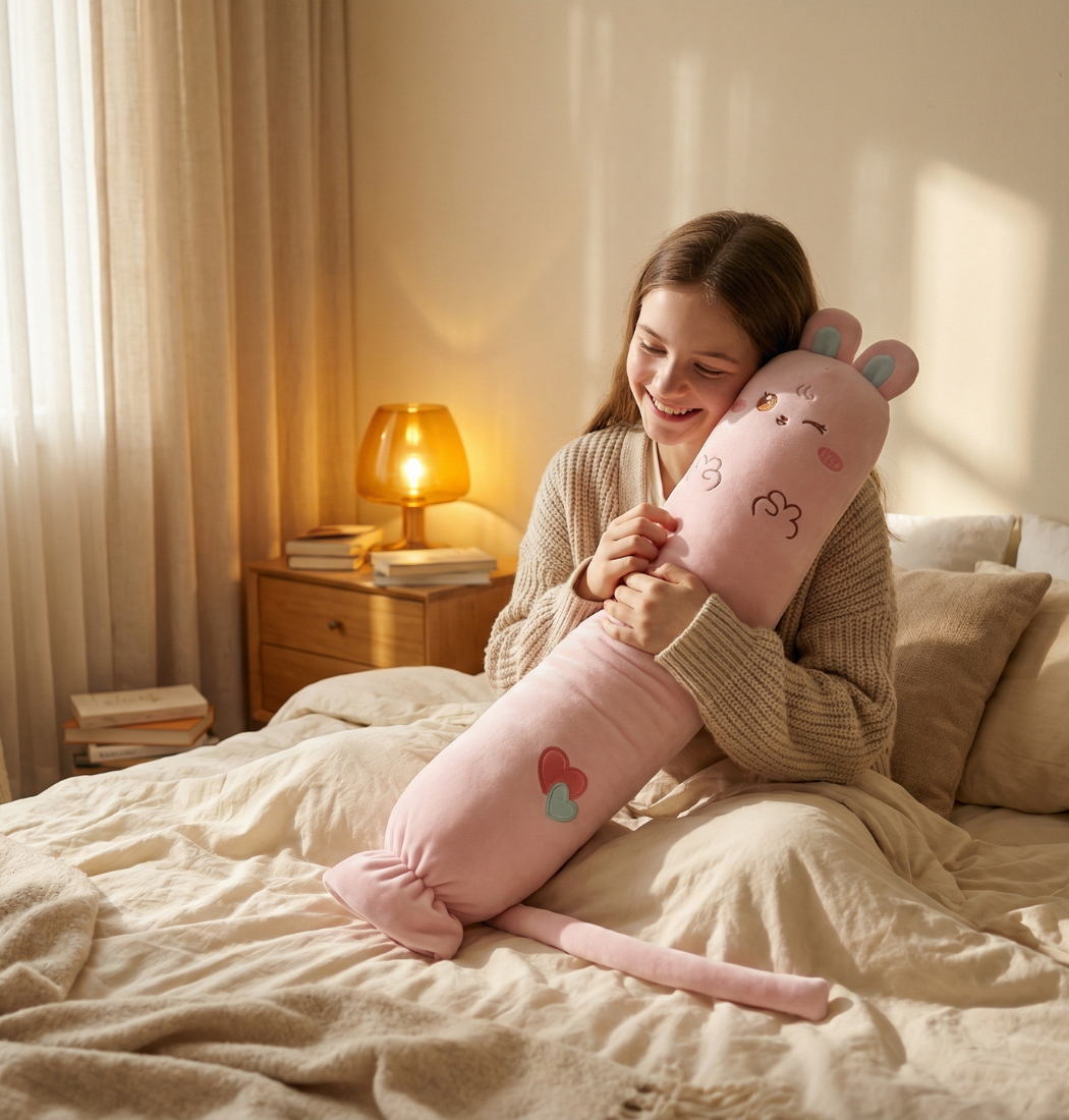 Cuddly Pink Animal Plush Hot Water Bag – Soft Comfort for Kids and Adults