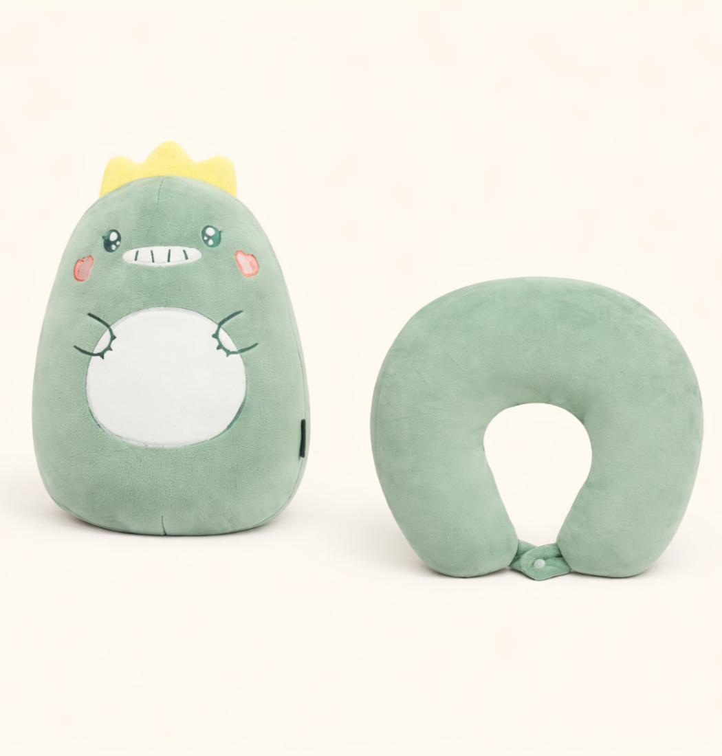 Snello | Green Dinosaur Neck Pillow